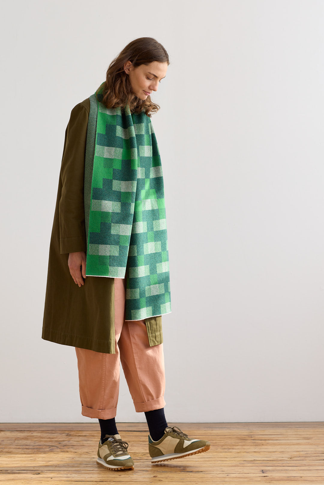 Scarf "Faro" - Oxide Green & Seashell