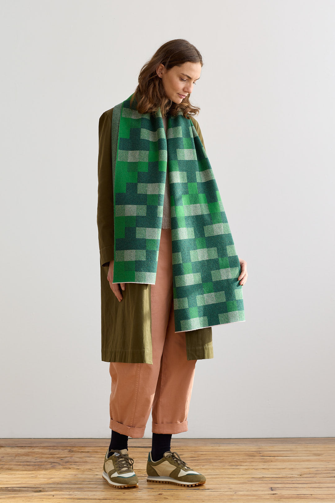 Scarf "Faro" - Oxide Green & Seashell
