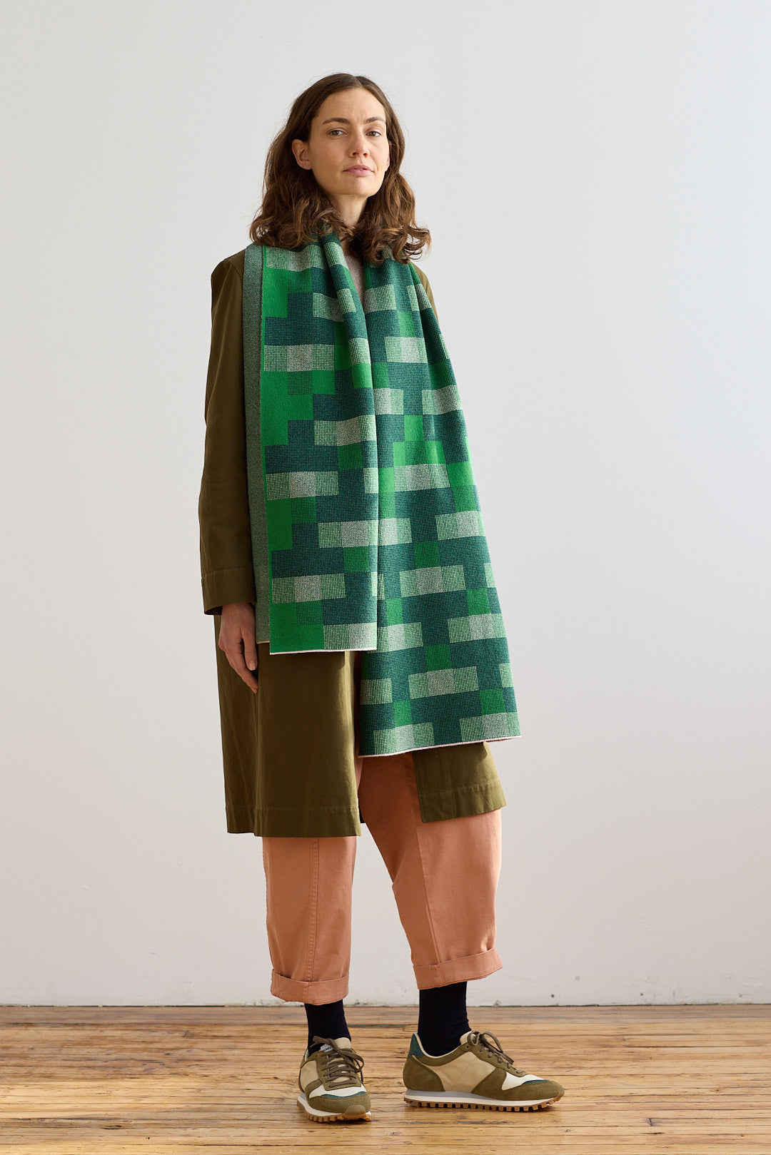 Scarf "Faro" - Oxide Green & Seashell
