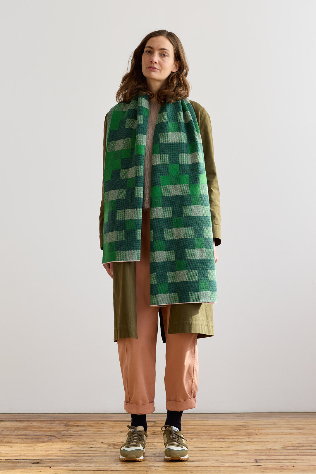 Scarf "Faro" - Oxide Green & Seashell