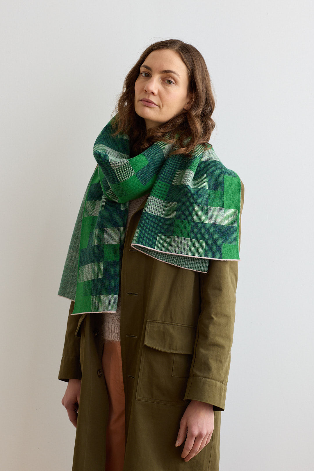 Scarf "Faro" - Oxide Green & Seashell