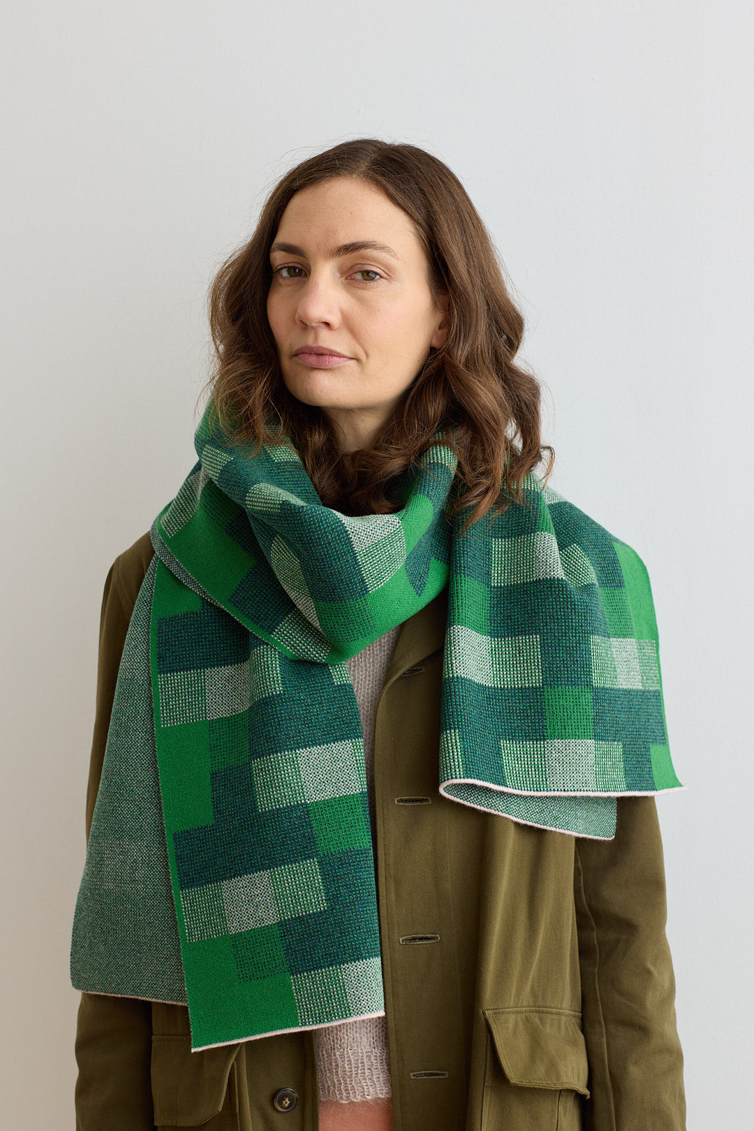 Scarf "Faro" - Oxide Green & Seashell