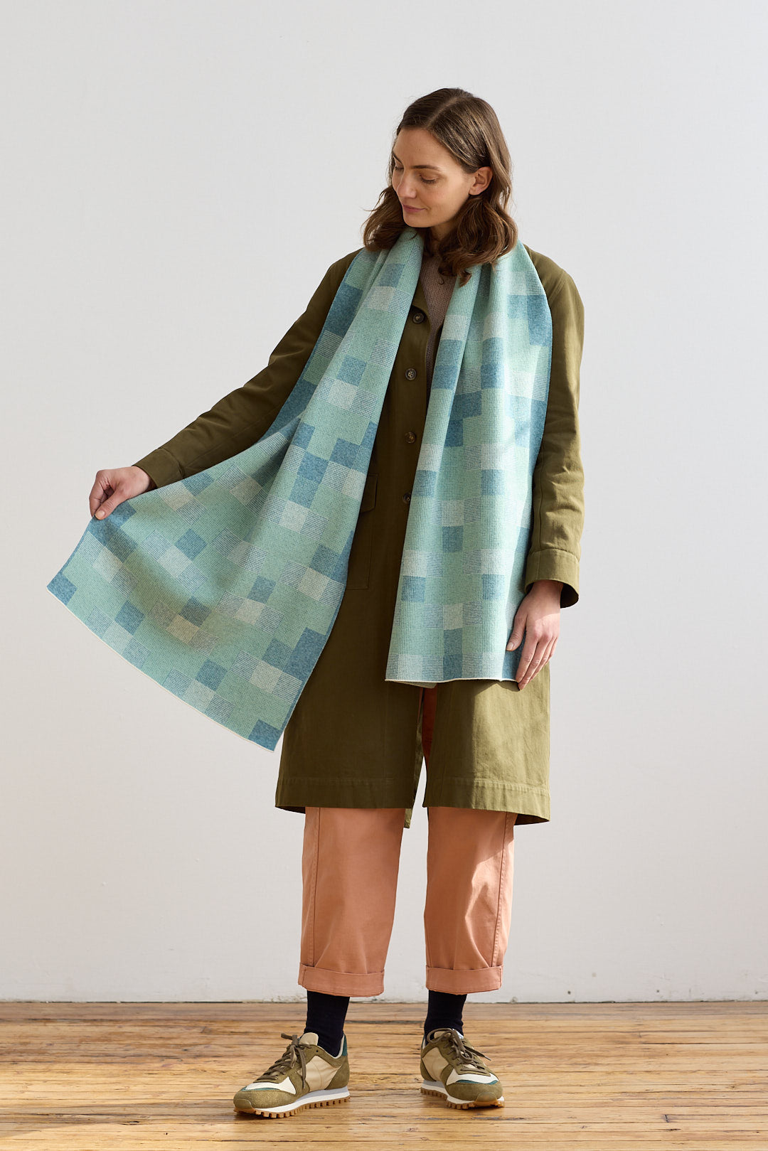 Scarf "Faro" - North Sea + Eggshell