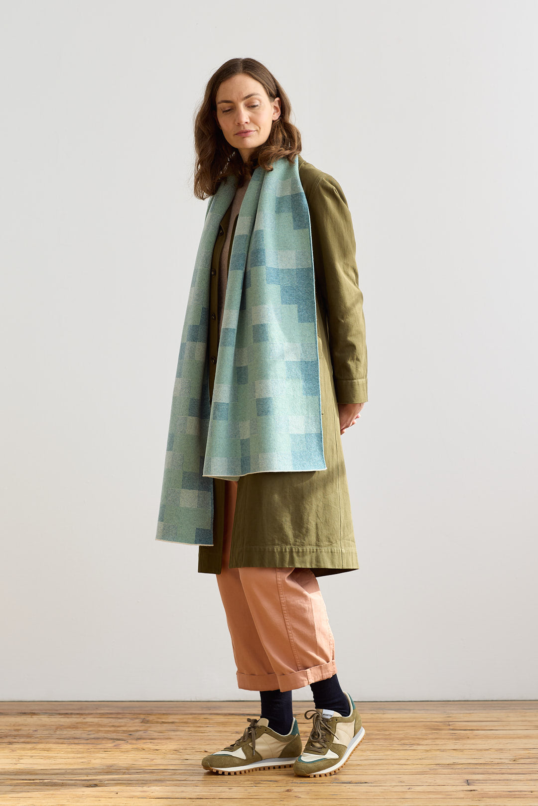 Scarf "Faro" - North Sea + Eggshell