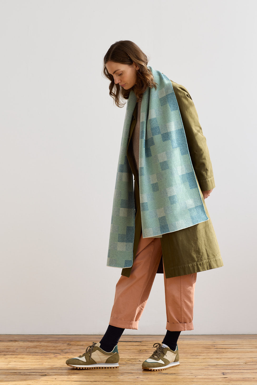 Scarf "Faro" - North Sea + Eggshell