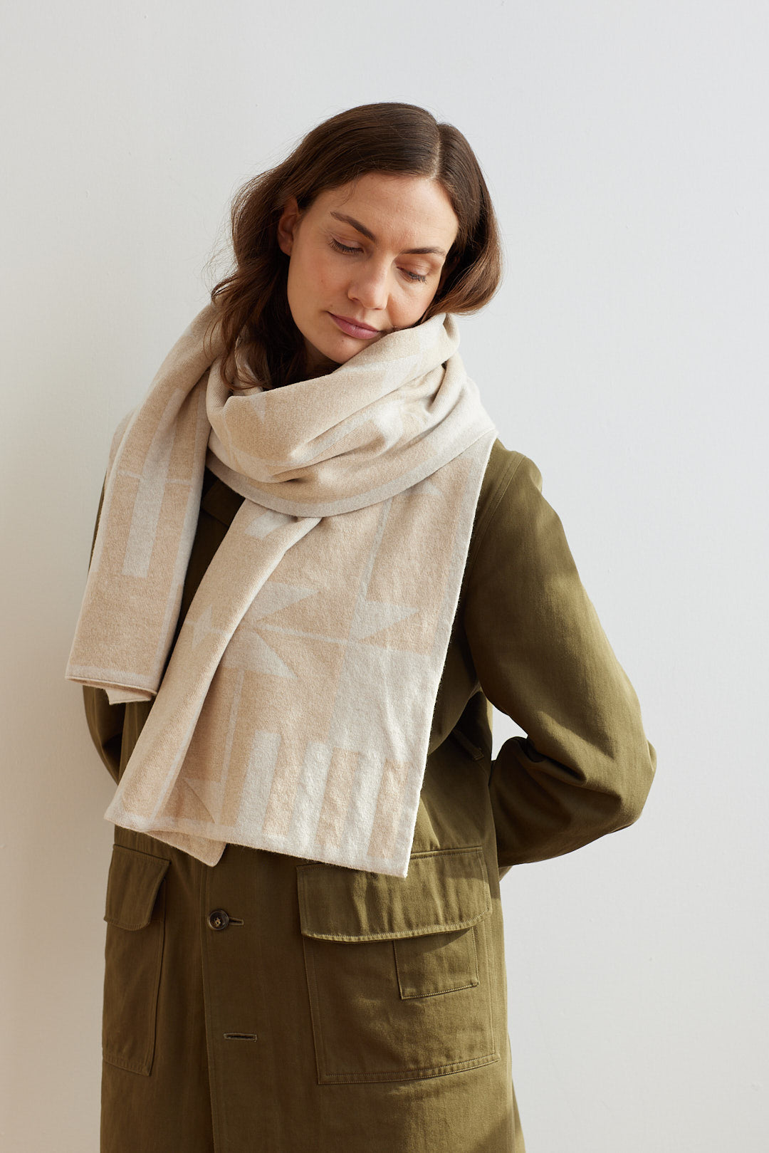 Scarf "Keel" - Oatmeal & Swansdown