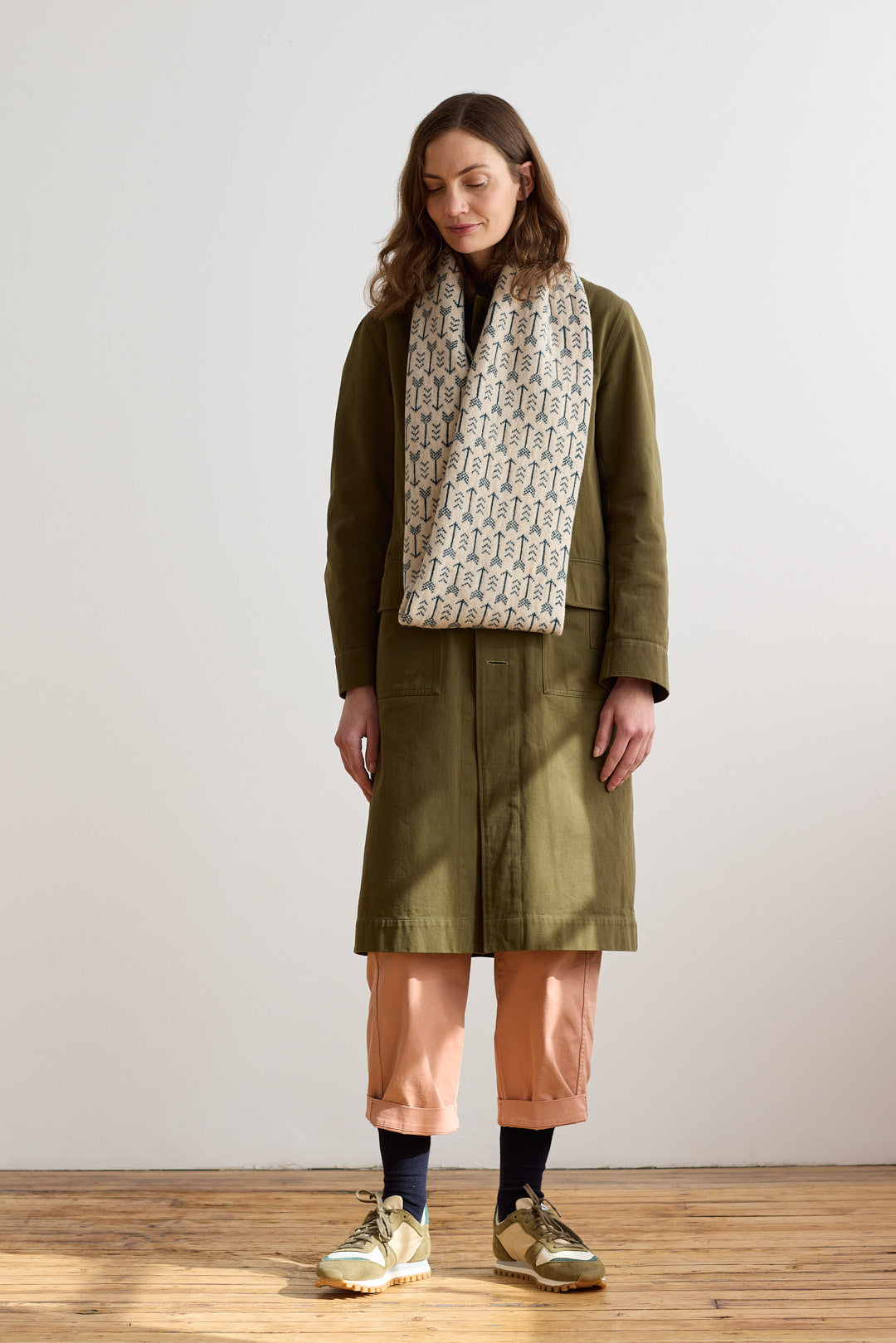 Circle Scarf "Arrow" - Oatmeal & Ink