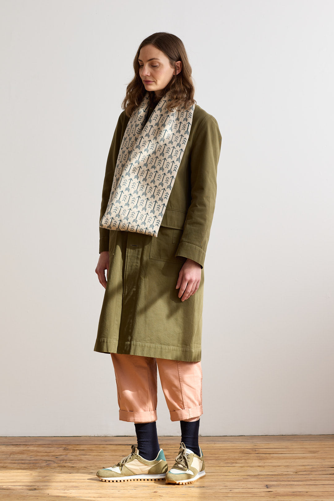 Circle Scarf "Arrow" - Oatmeal & Ink