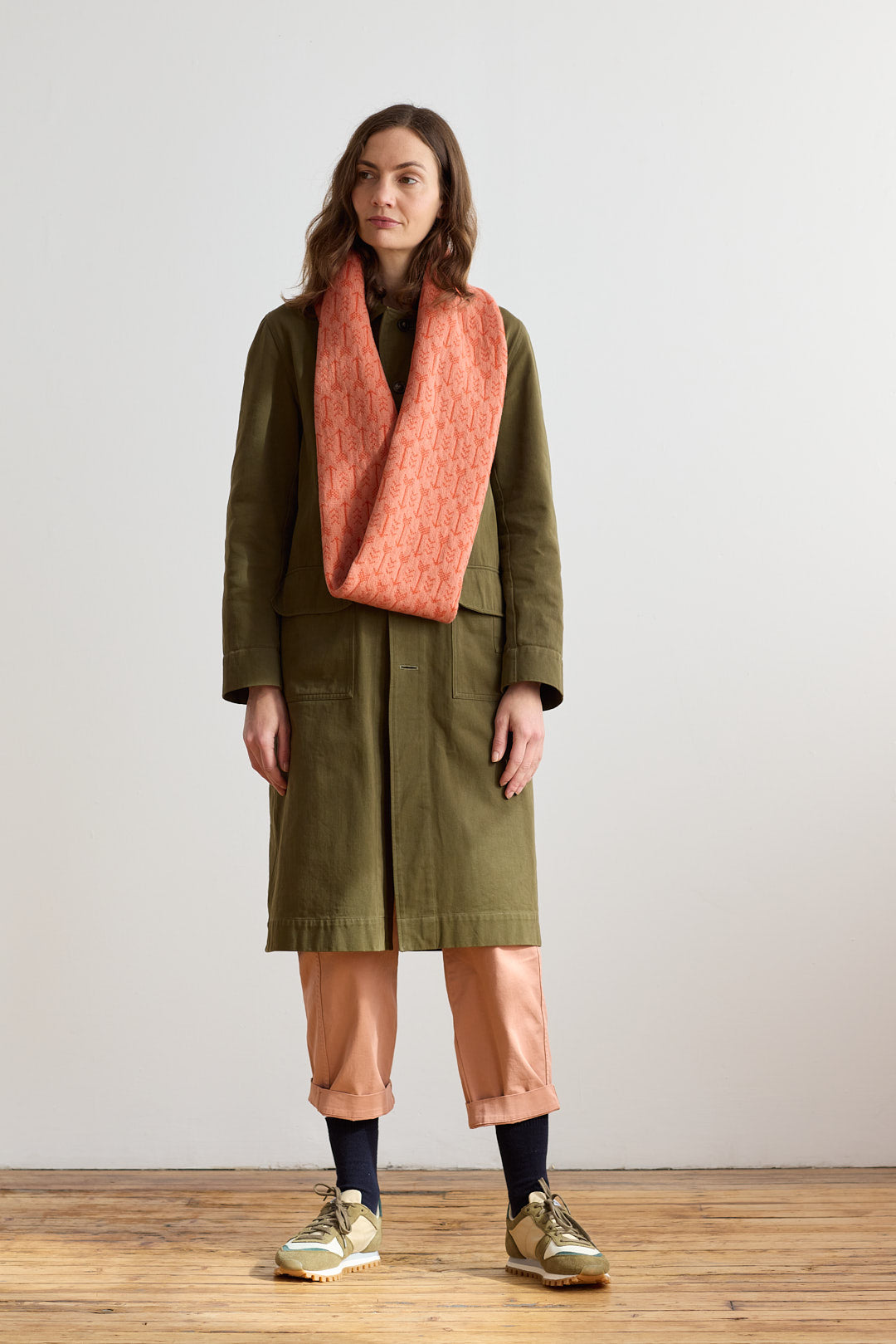 Circle Scarf "Arrow" - Rosehip & Rust