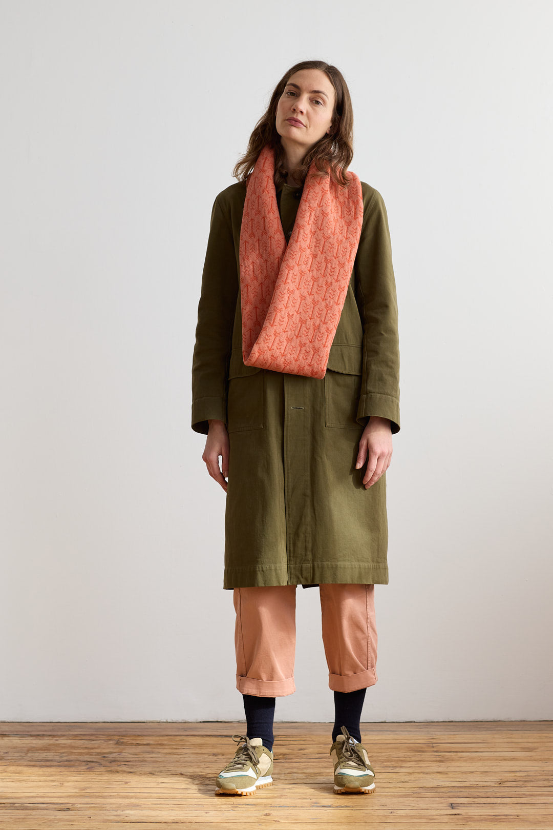 Circle Scarf "Arrow" - Rosehip & Rust