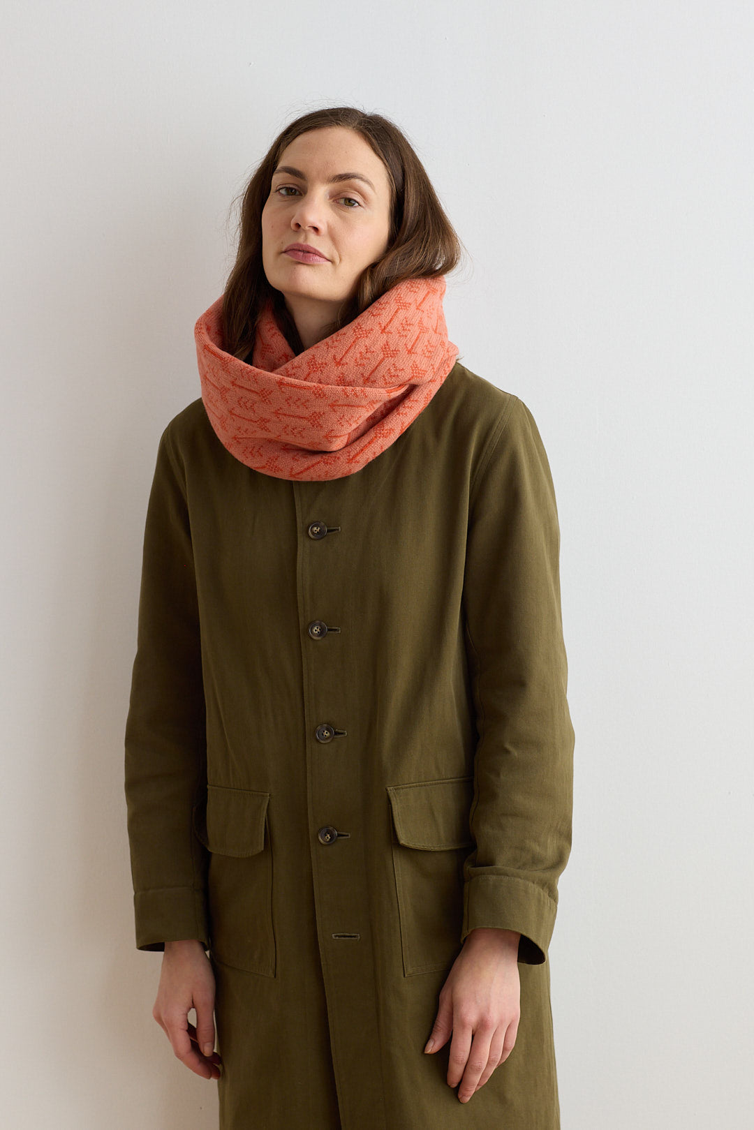 Circle Scarf "Arrow" - Rosehip & Rust