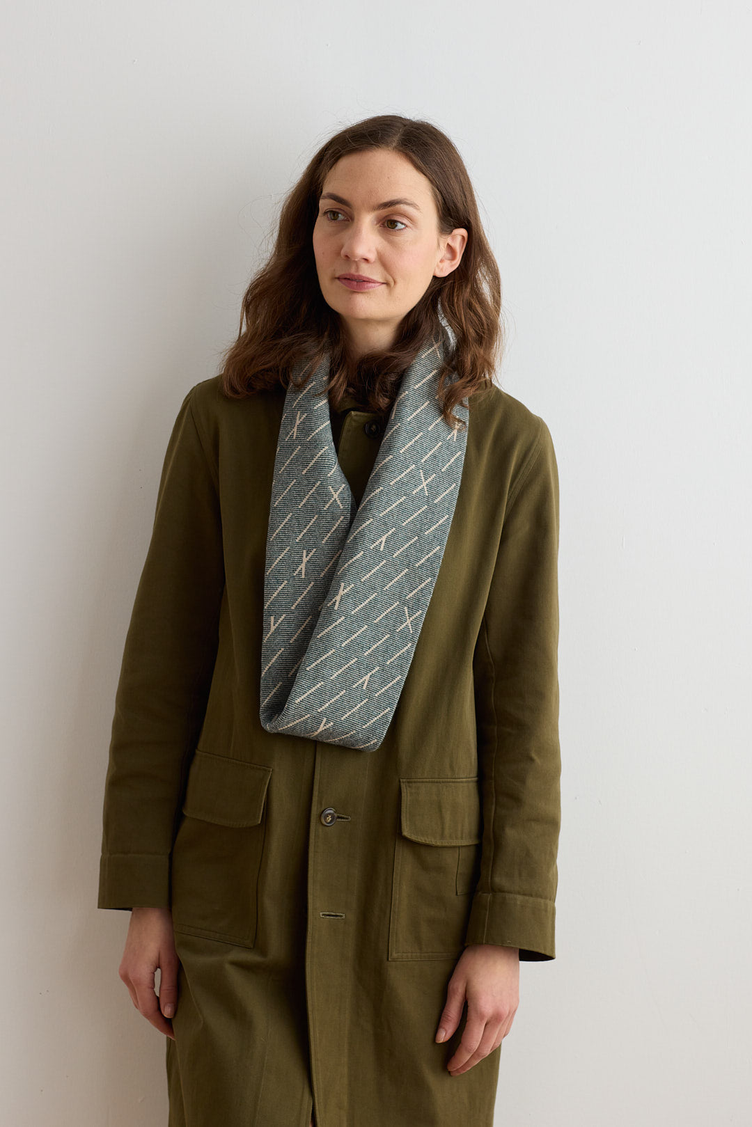 Circle Scarf "Forest" - Ink & Oatmeal