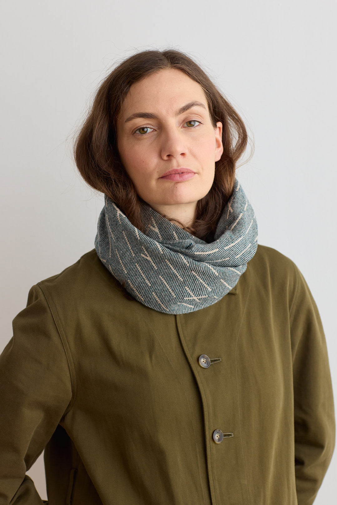 Circle Scarf "Forest" - Ink & Oatmeal