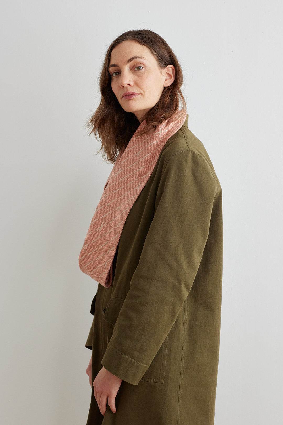 Circle Scarf "Forest" - Rosehip & Oatmeal