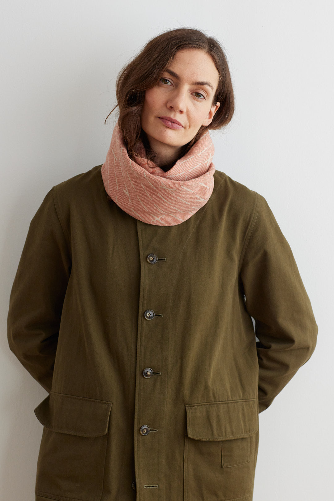 Circle Scarf "Forest" - Rosehip & Oatmeal