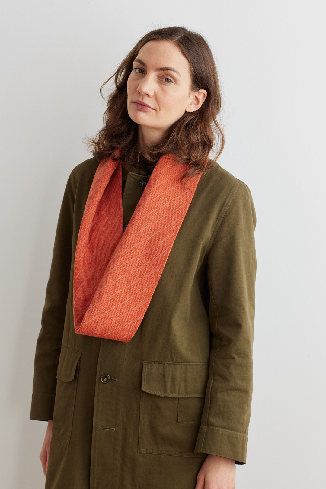Circle Scarf "Forest" - Rust & Rosehip