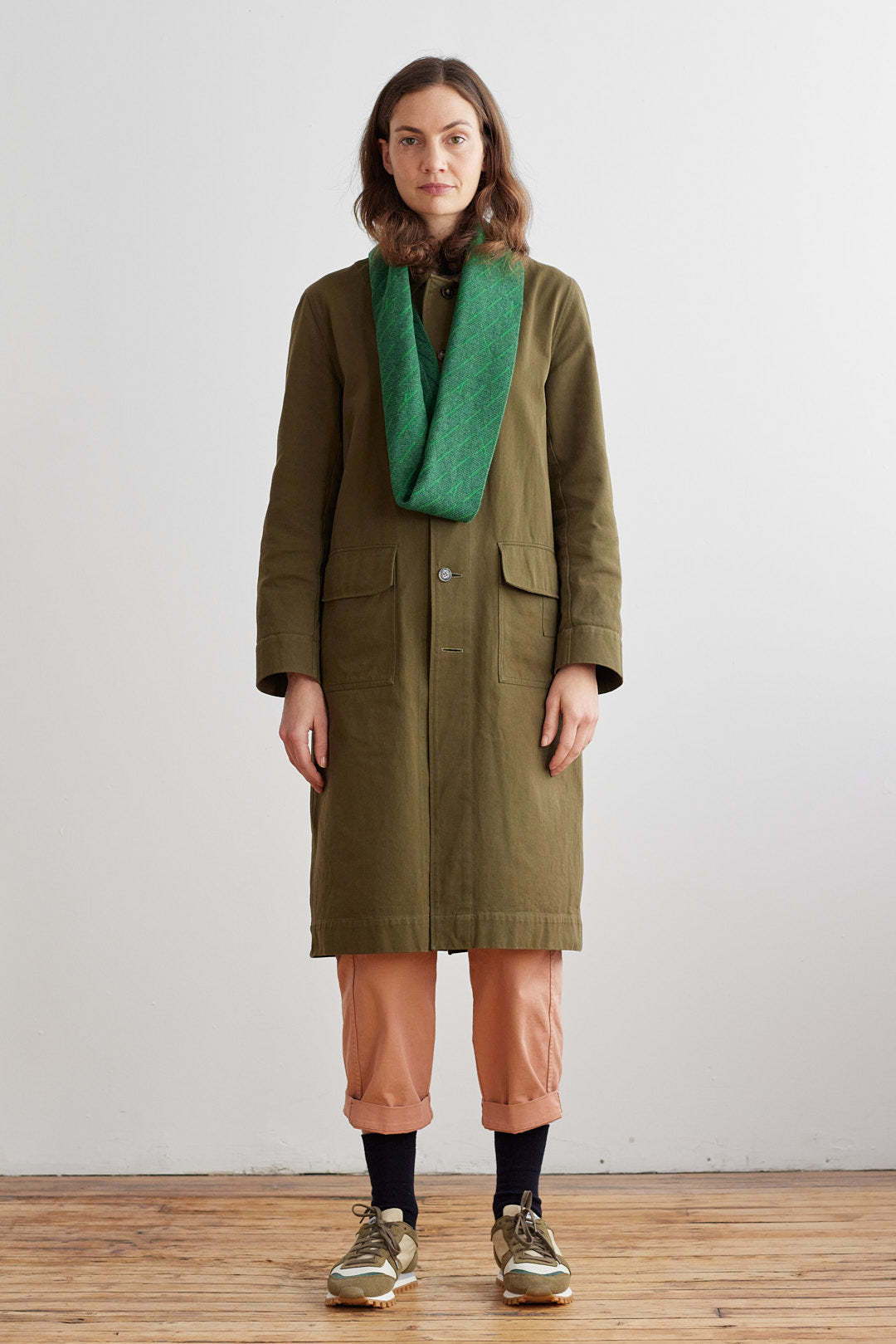 Circle Scarf "Forest" - Oxide Green & Ink