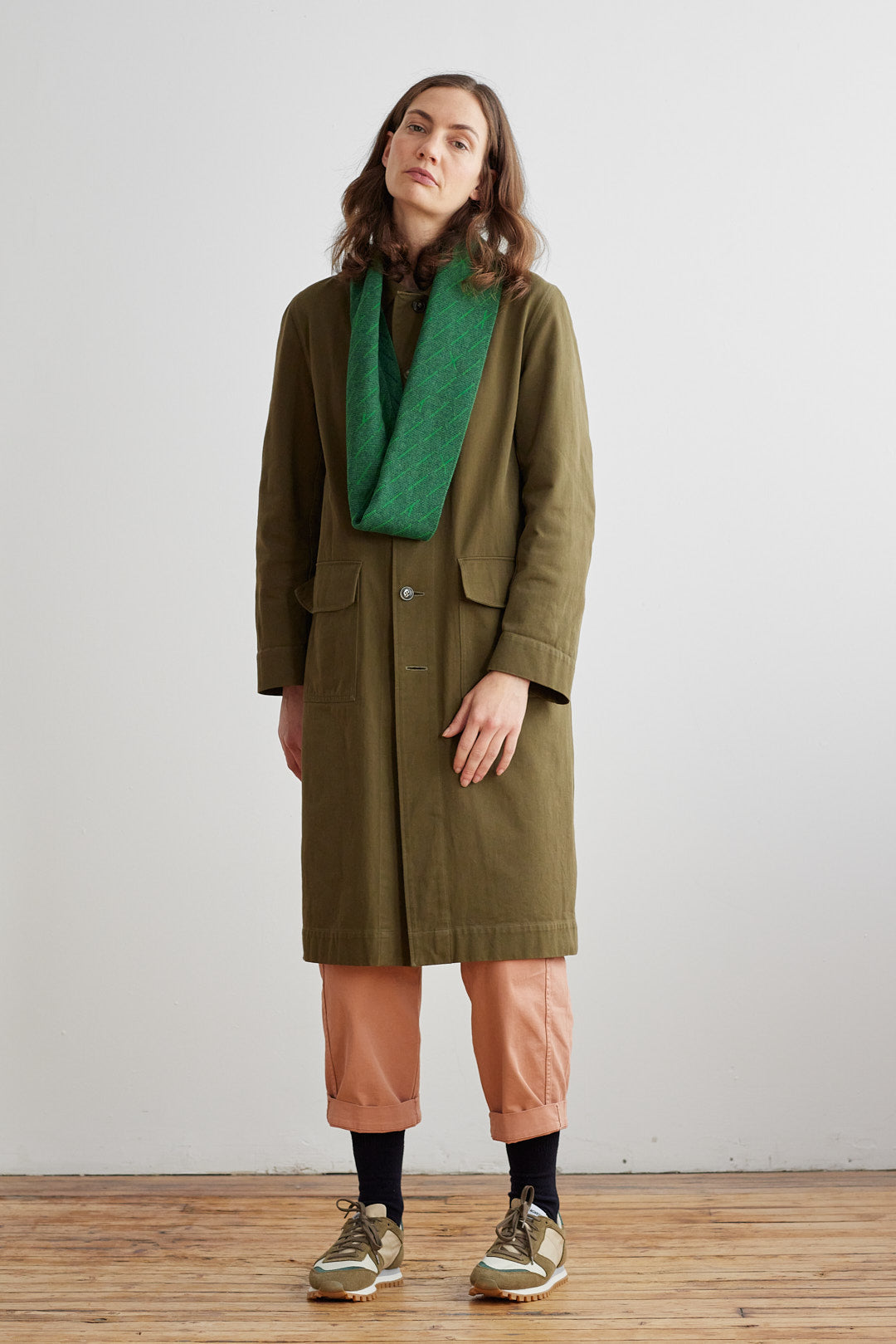 Circle Scarf "Forest" - Oxide Green & Ink