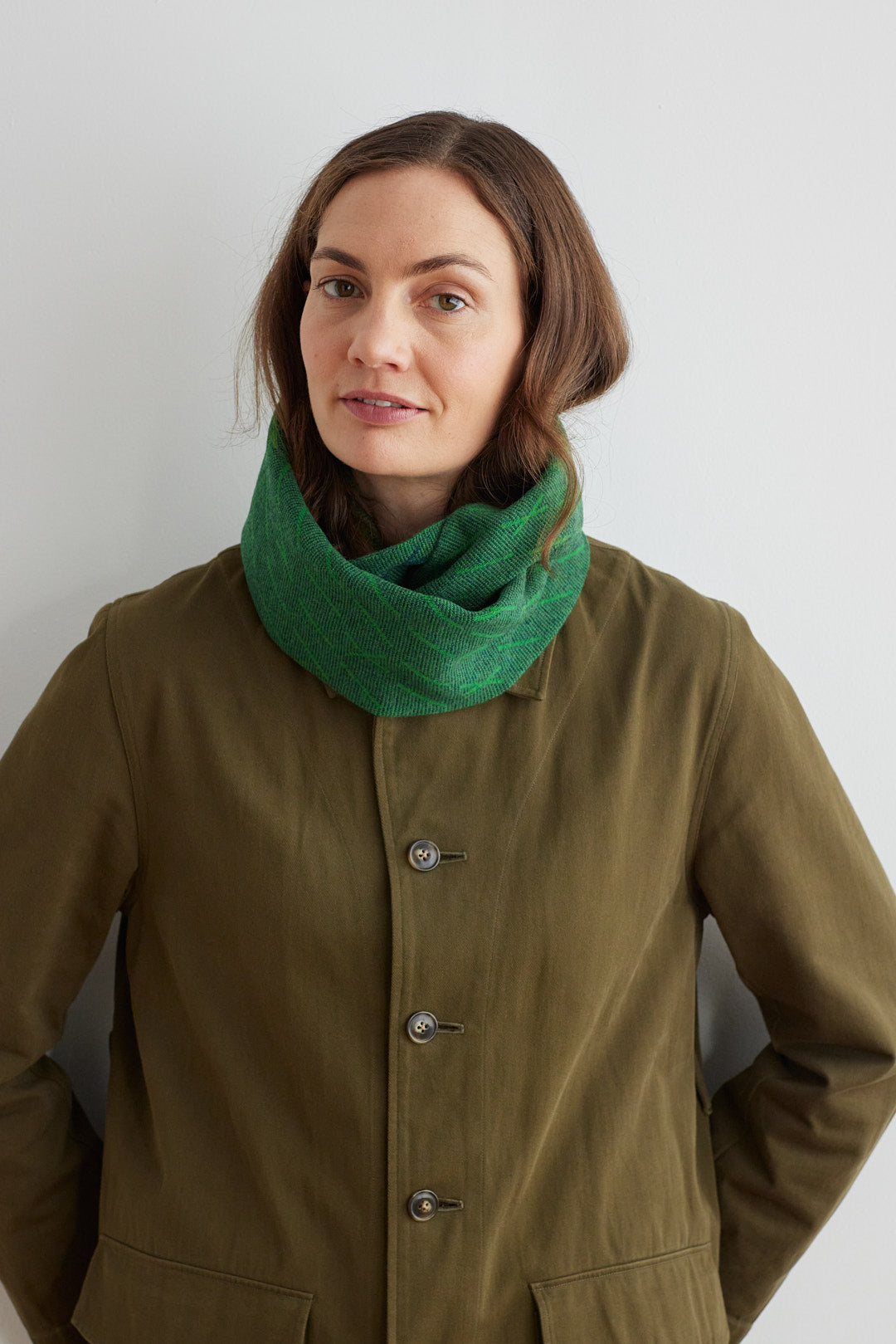 Circle Scarf "Forest" - Oxide Green & Ink