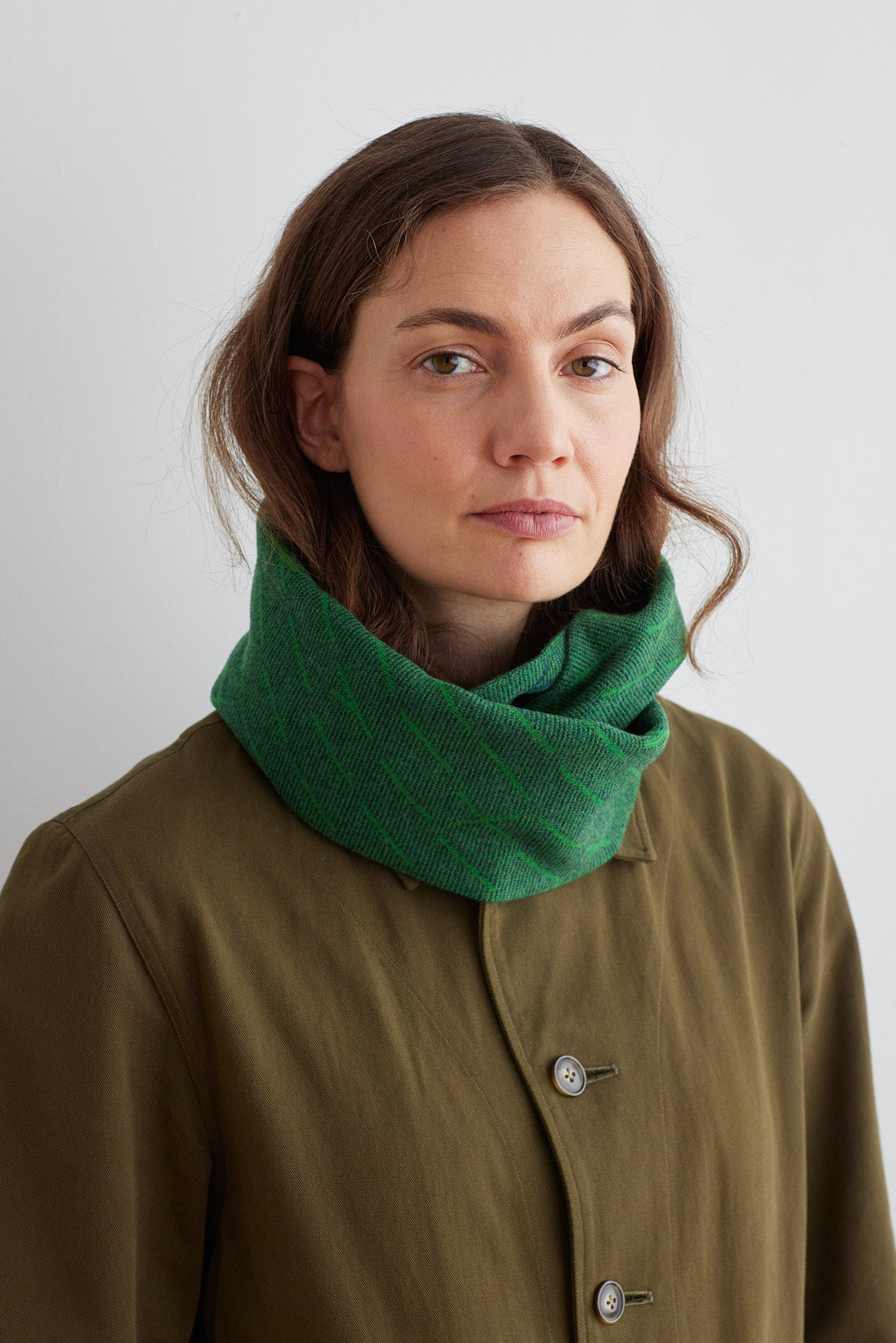 Circle Scarf "Forest" - Oxide Green & Ink