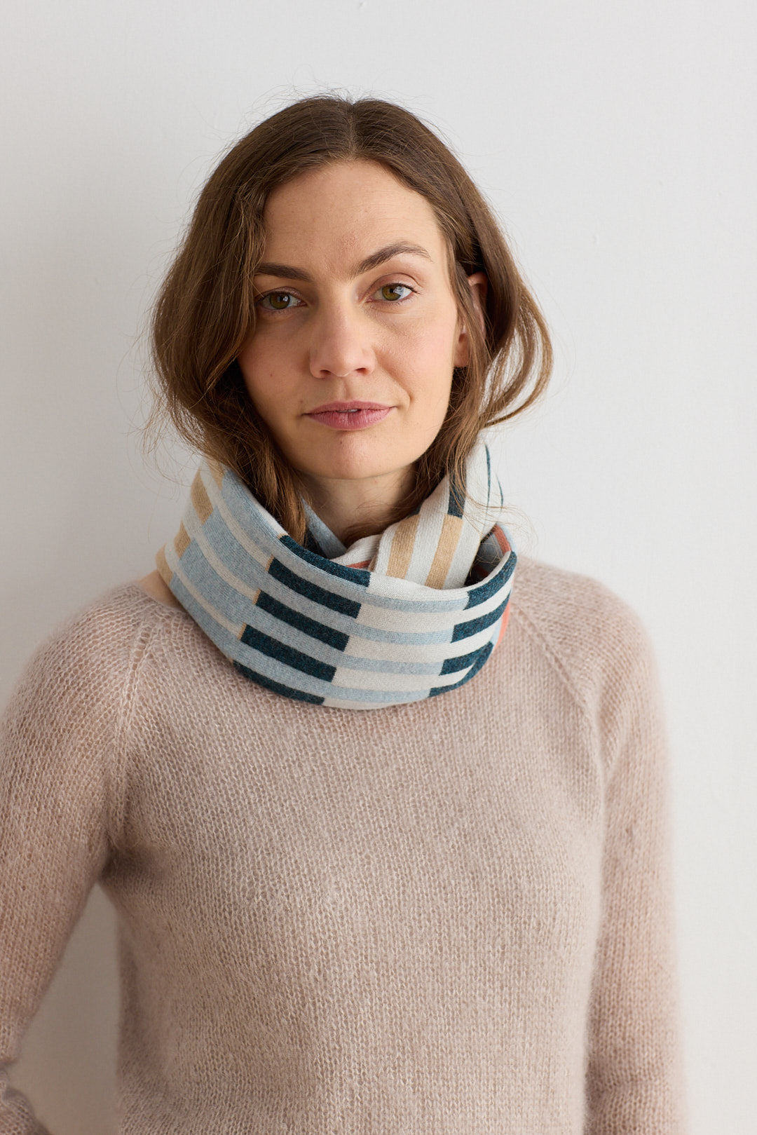 Circle Scarf "Harbour" - Ink & Rosehip