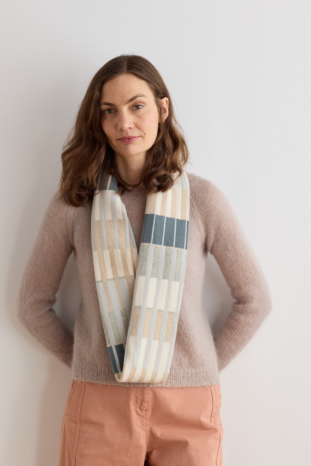 Circle Scarf "Harbour" - Aspen & Oatmeal
