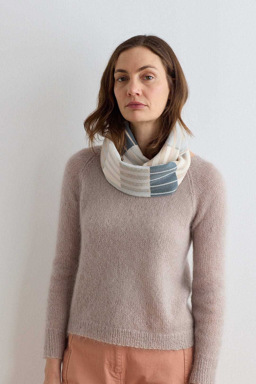 Circle Scarf "Harbour" - Aspen & Oatmeal