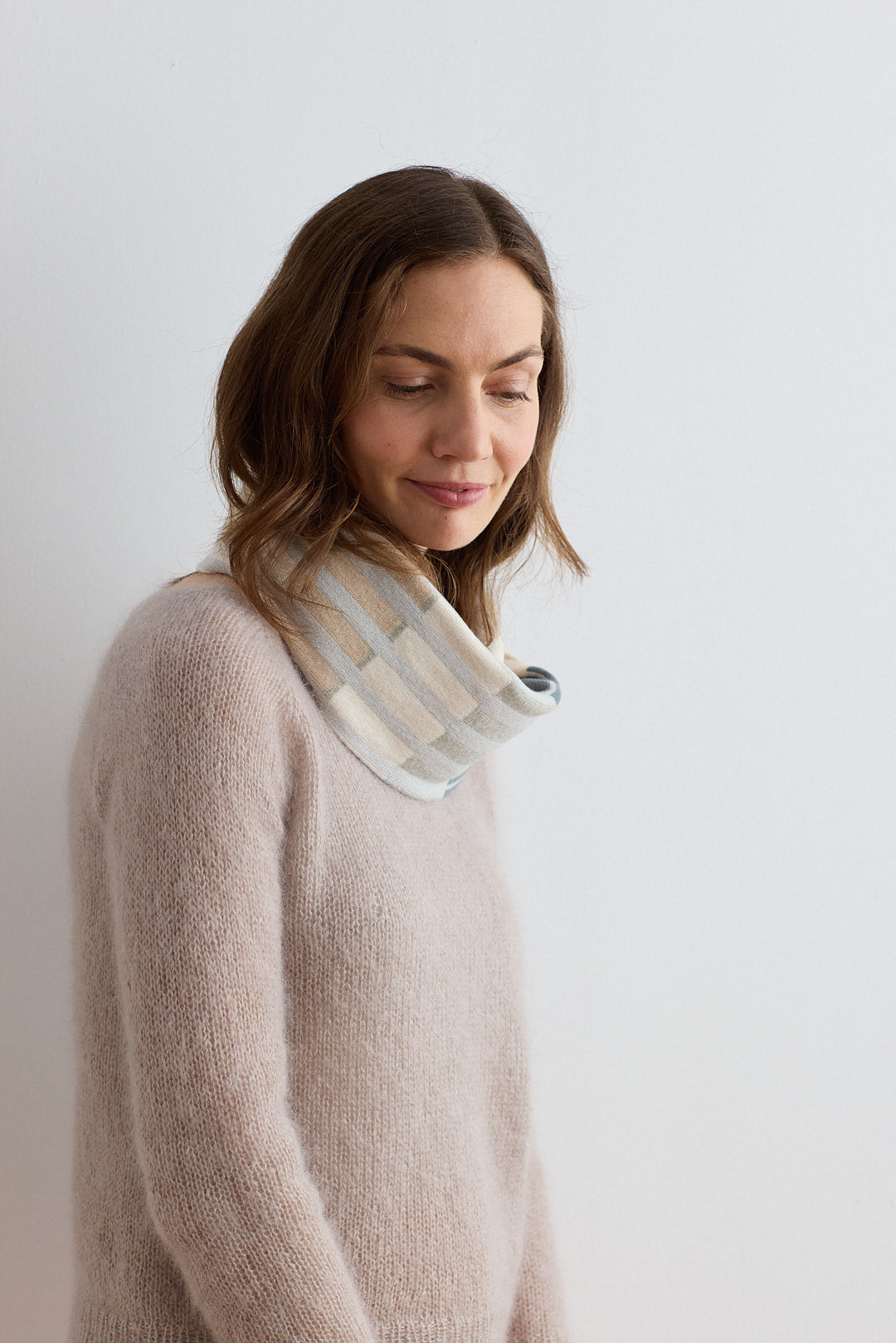 Circle Scarf "Harbour" - Aspen & Oatmeal