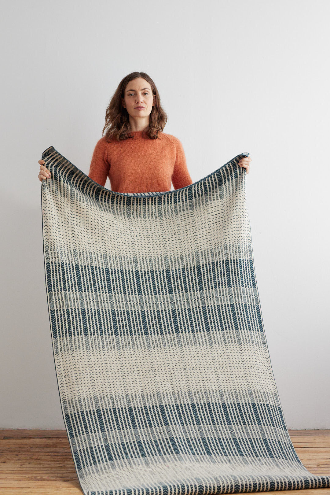 Blanket "Wave" - Ink & Oatmeal