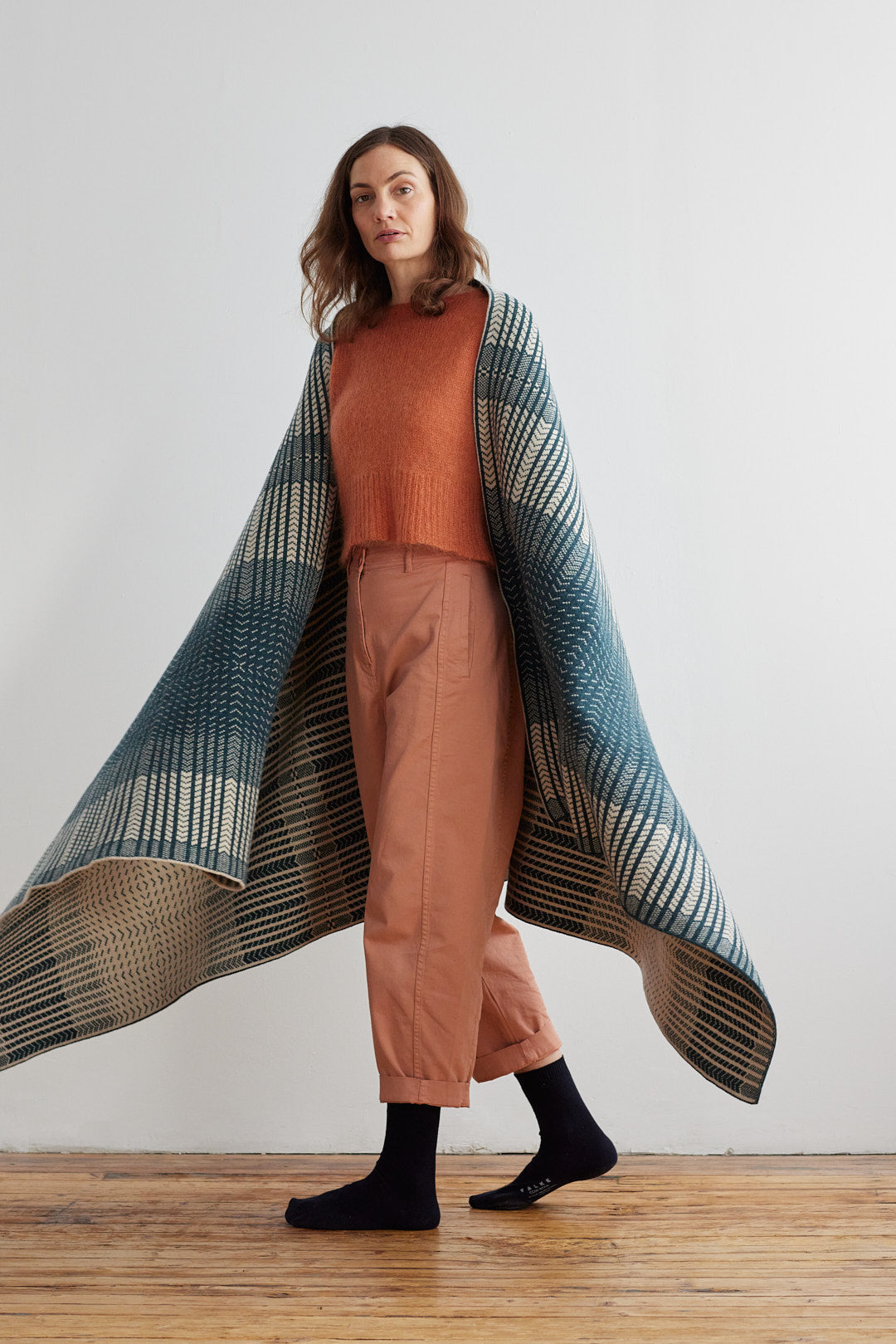 Blanket "Wave" - Ink & Oatmeal