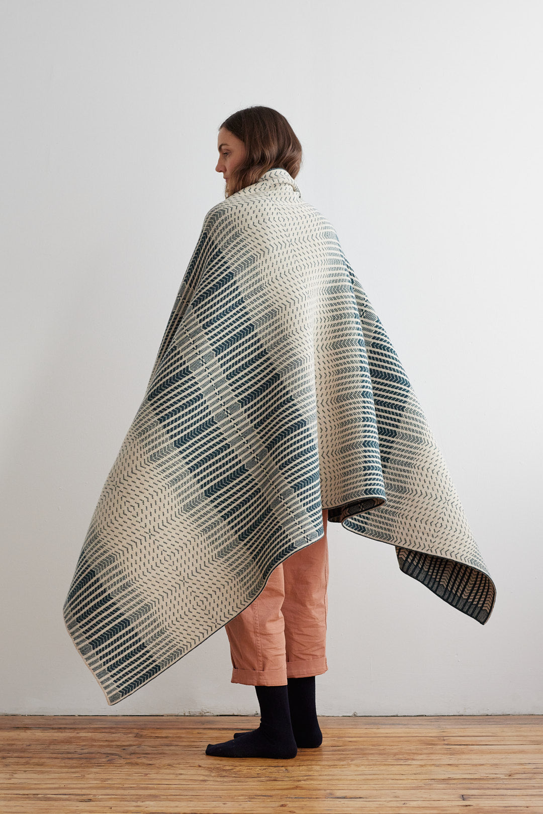 Blanket "Wave" - Ink & Oatmeal