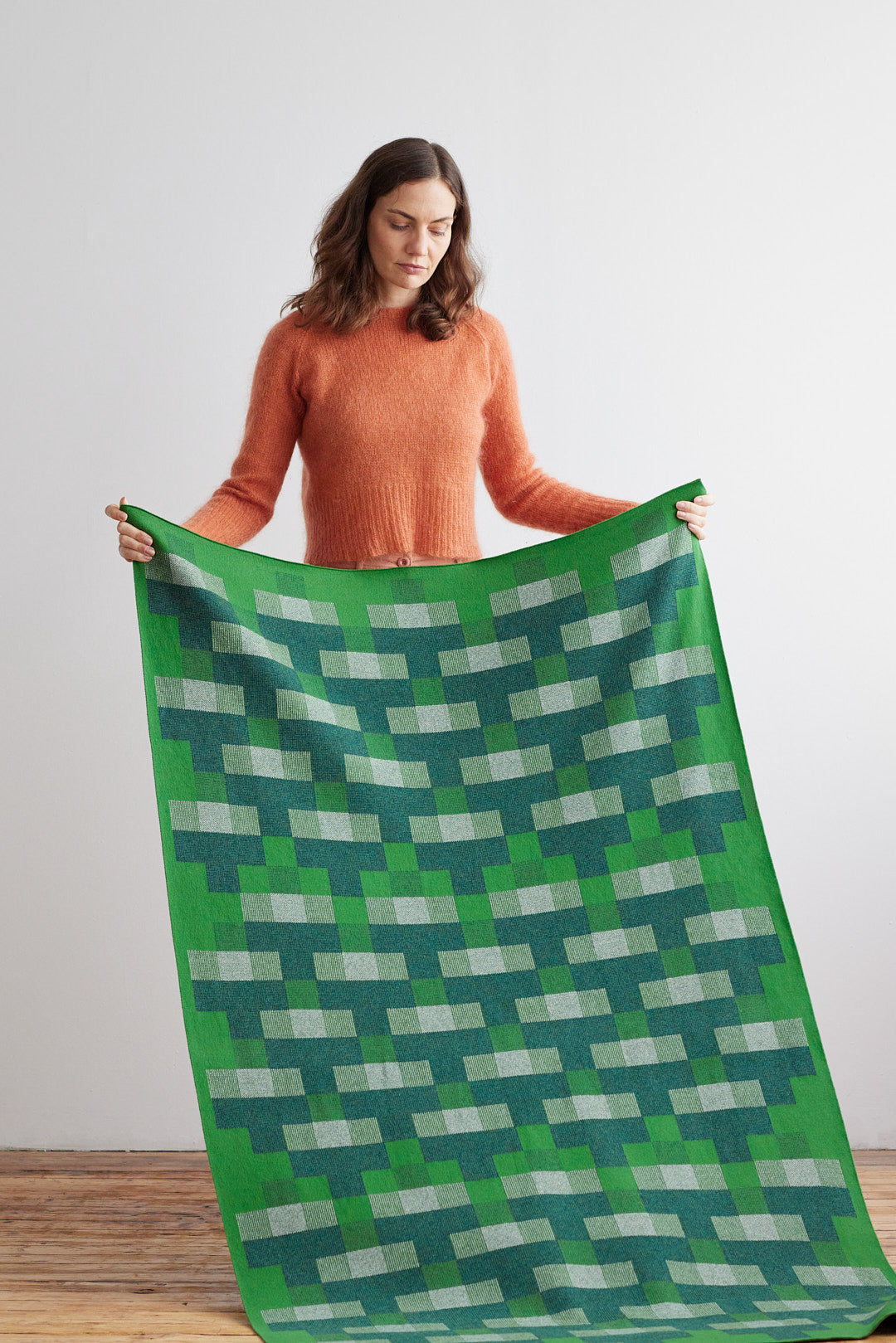 Blanket "Faro" - Oxide Green & Seashell