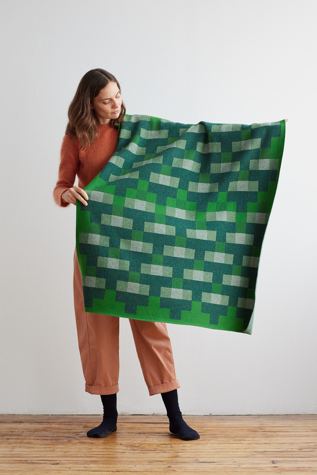 Blanket "Faro" - Oxide Green & Seashell