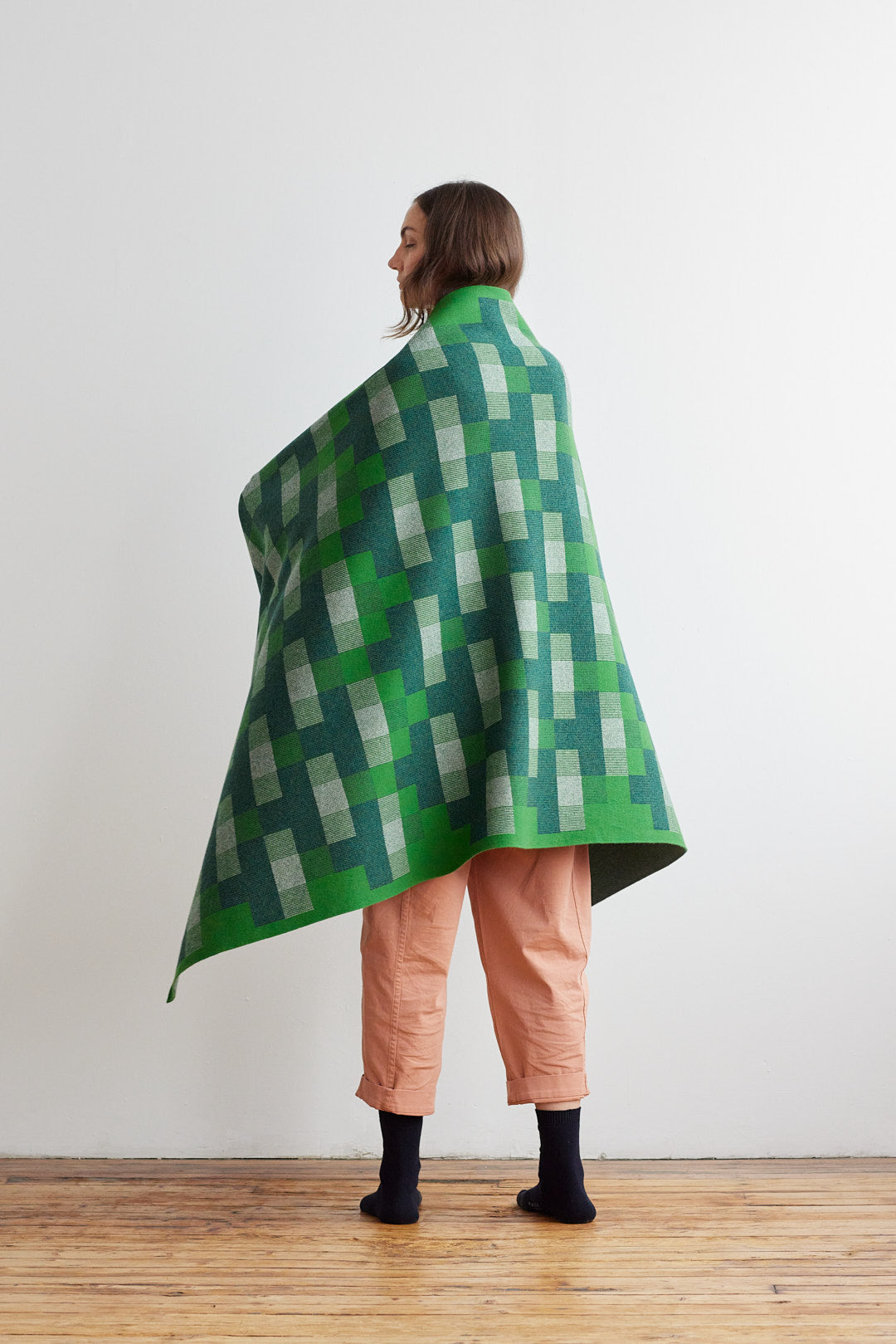 Blanket "Faro" - Oxide Green & Seashell