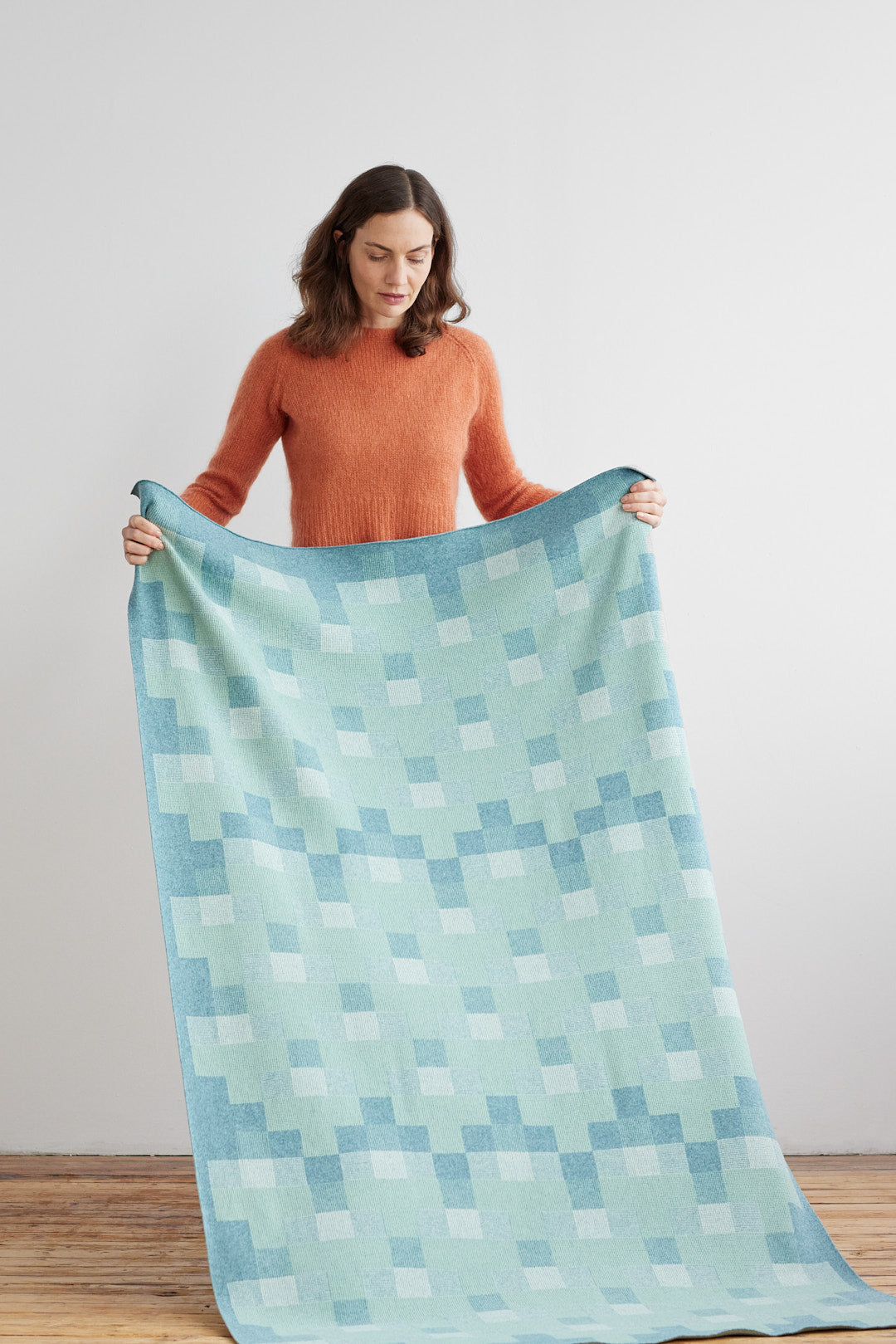 Blanket "Faro" - North Sea & Eggshell