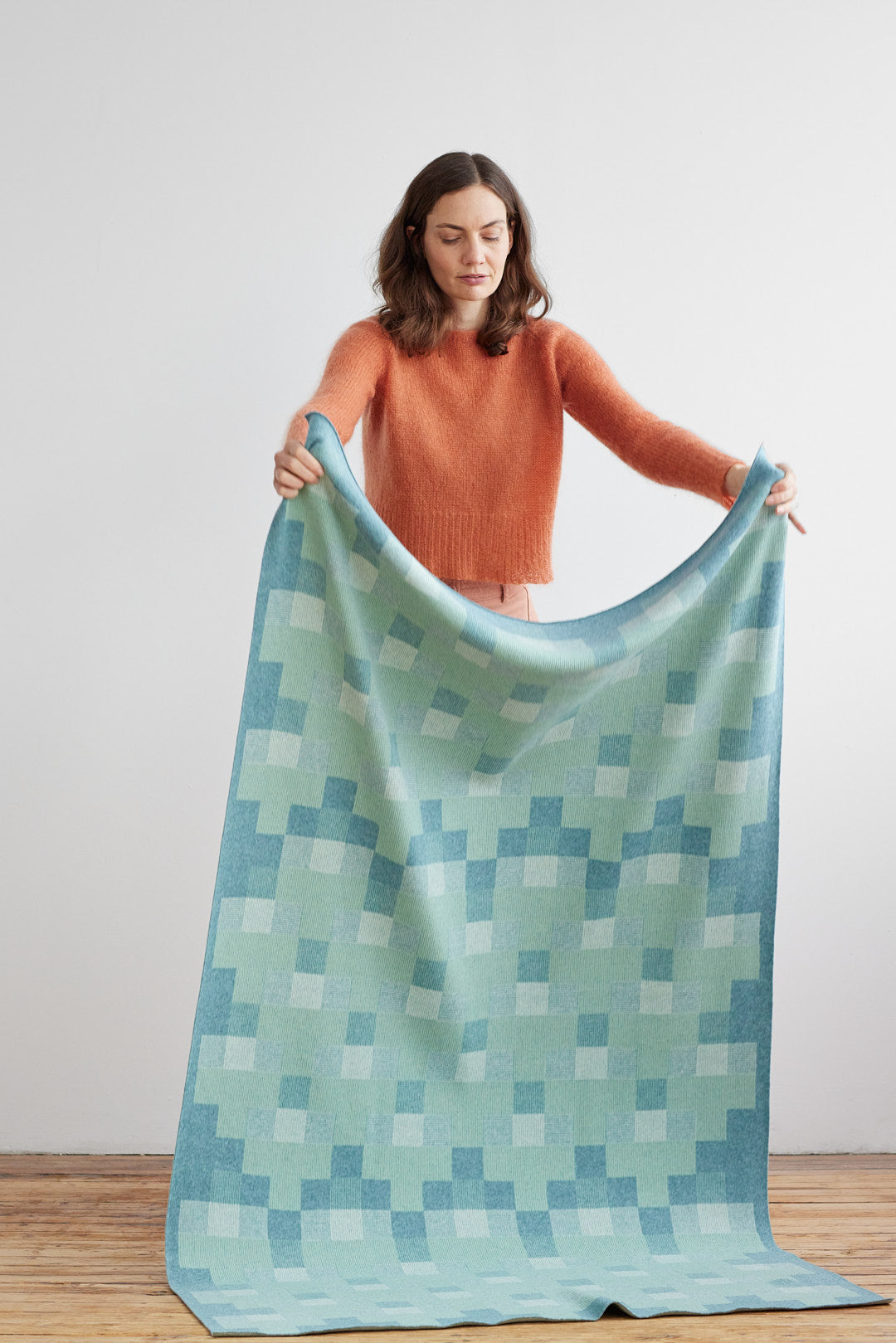 Blanket "Faro" - North Sea & Eggshell
