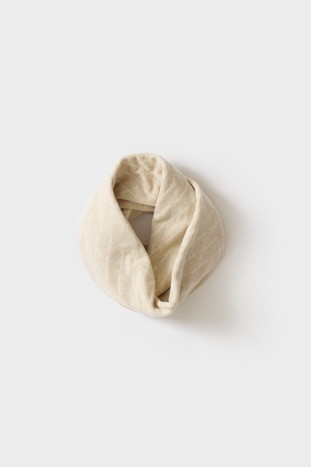 Circle Scarf "Forest" - Oatmeal & White