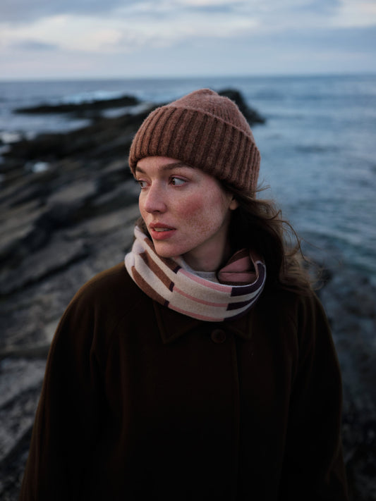 Circle Scarf "Harbour" - Oat, Bramble, Sweetpea