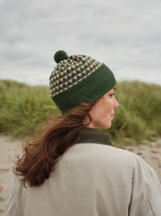 Pom Hat "Basket" - Pine, Field Green, Sweetpea