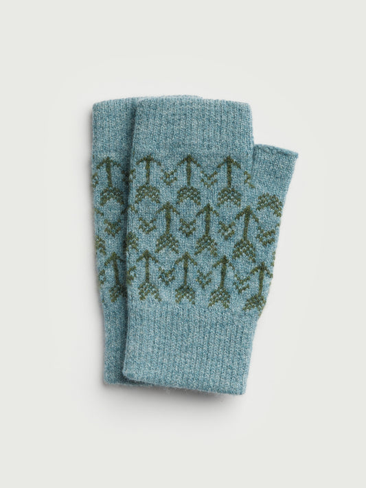 Fingerless Mitten "Arrow" - North Sea & Pine