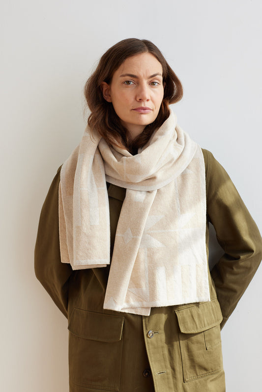 Scarf "Keel" - Oatmeal & Swansdown