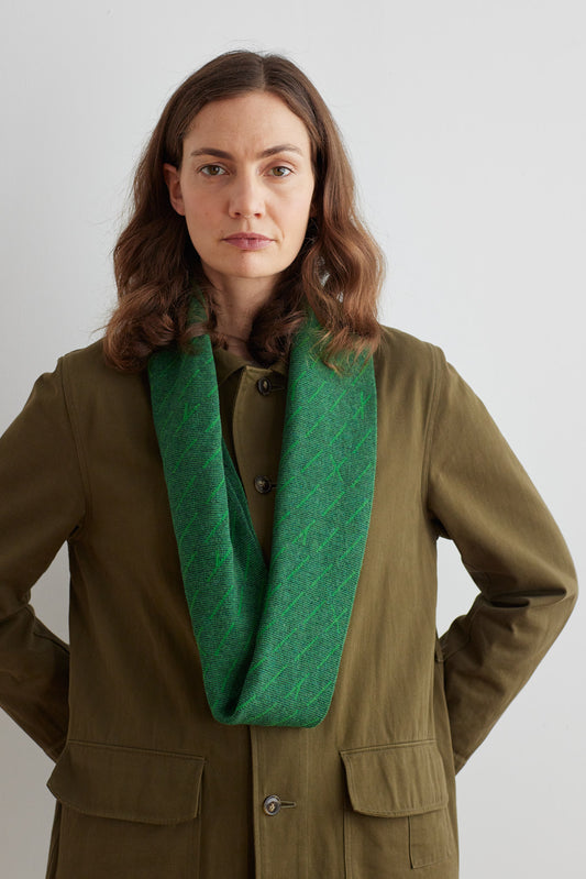 Circle Scarf "Forest" - Oxide Green & Ink