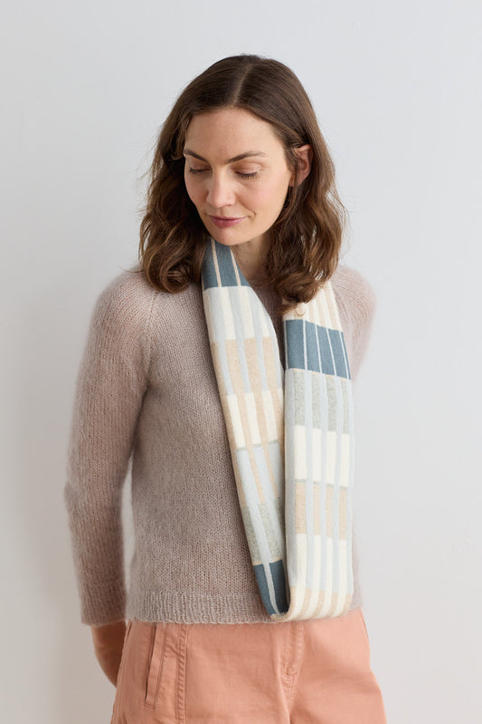 Circle Scarf "Harbour" - Aspen & Oatmeal