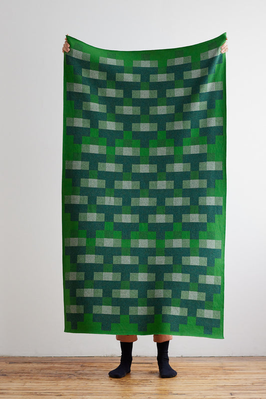 Blanket "Faro" - Oxide Green & Seashell