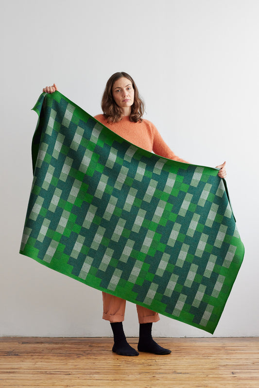 Blanket "Faro" - Oxide Green & Seashell