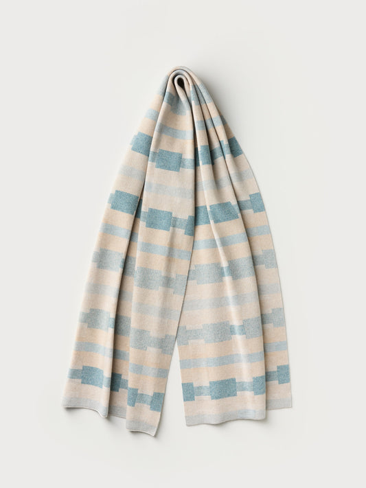 Scarf "Stockholm" - Swansdown, Oat, North Sea