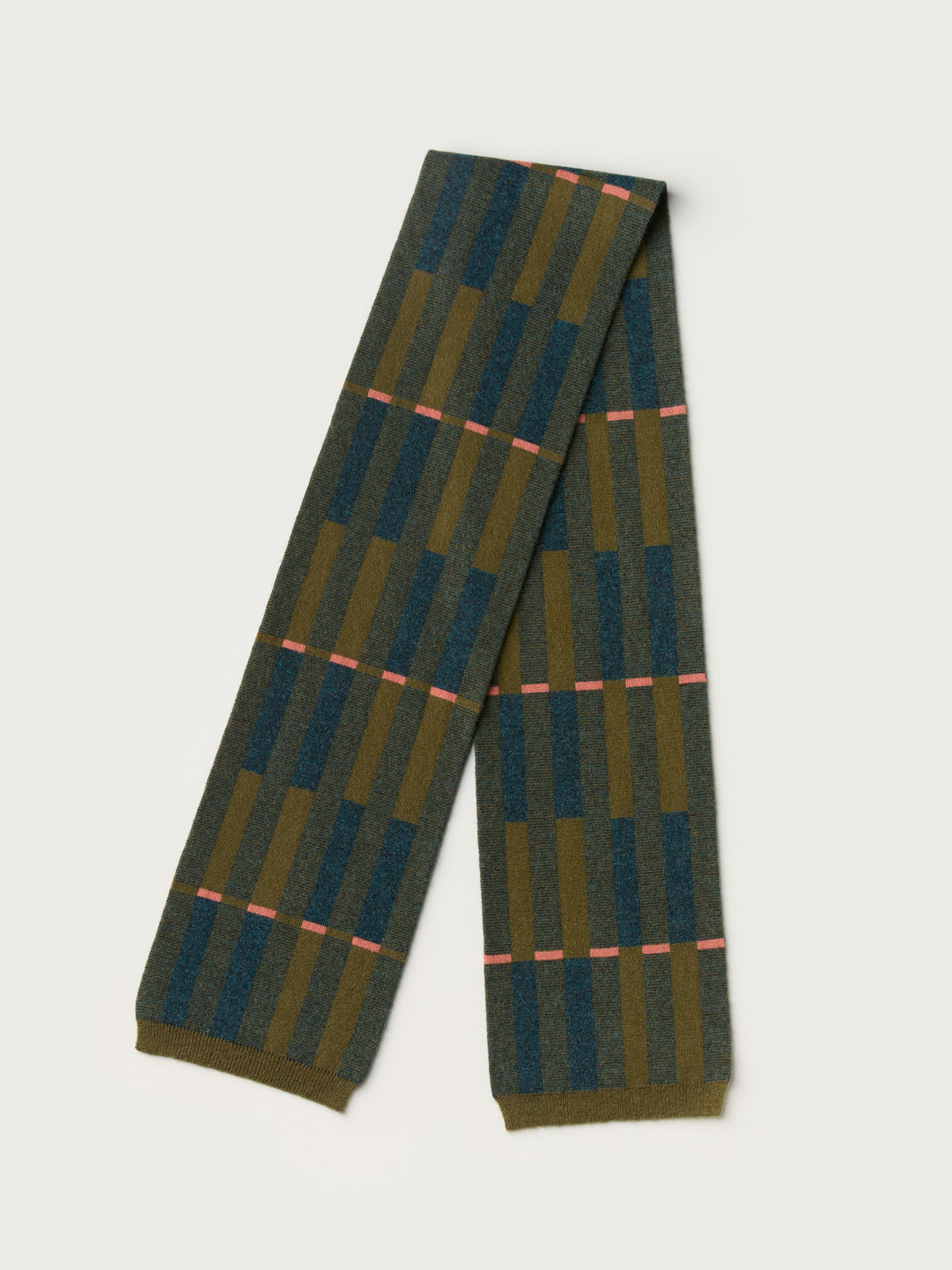Small Scarf "Garden" - Olive & Ink
