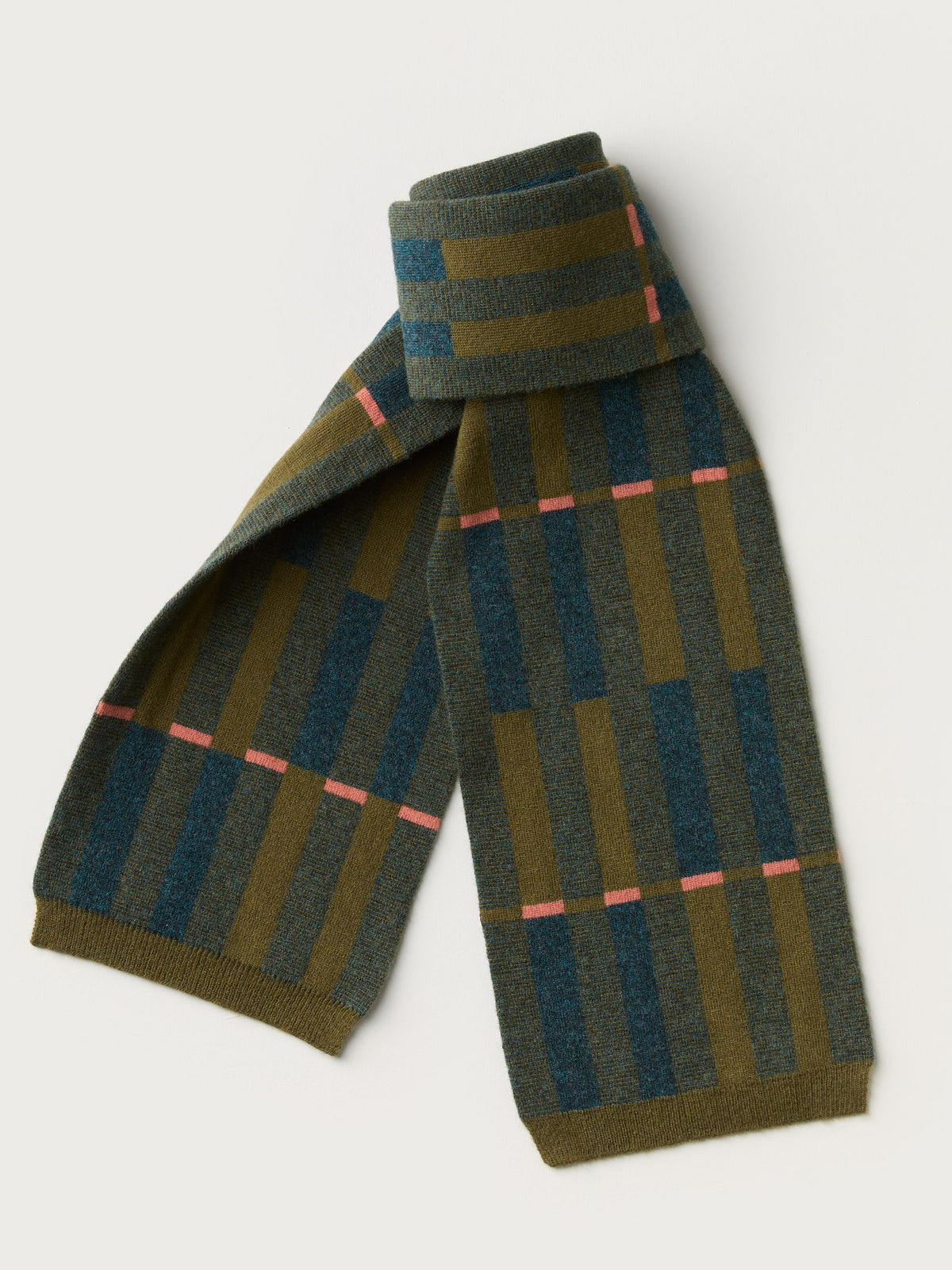 Small Scarf "Garden" - Olive & Ink