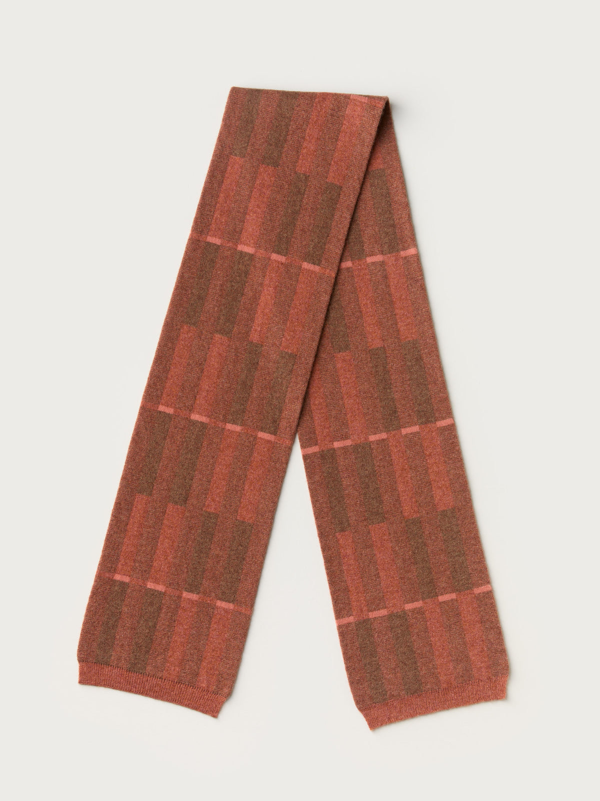 Small Scarf "Garden" - Iron Oxide & Hazelnut
