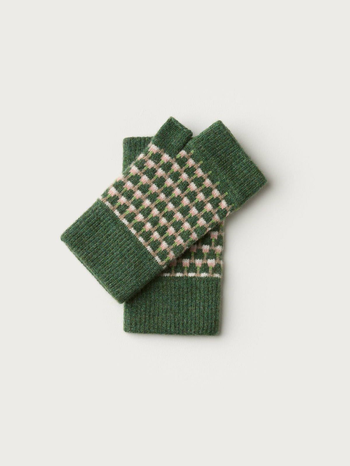 Fingerless Mitten "Basket" - Pine, Field Green, Sweetpea - Pre-Order